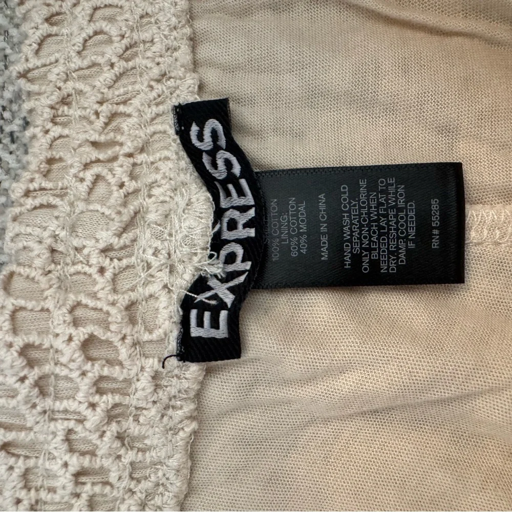 Express Lace Overlay Shorts in Beige